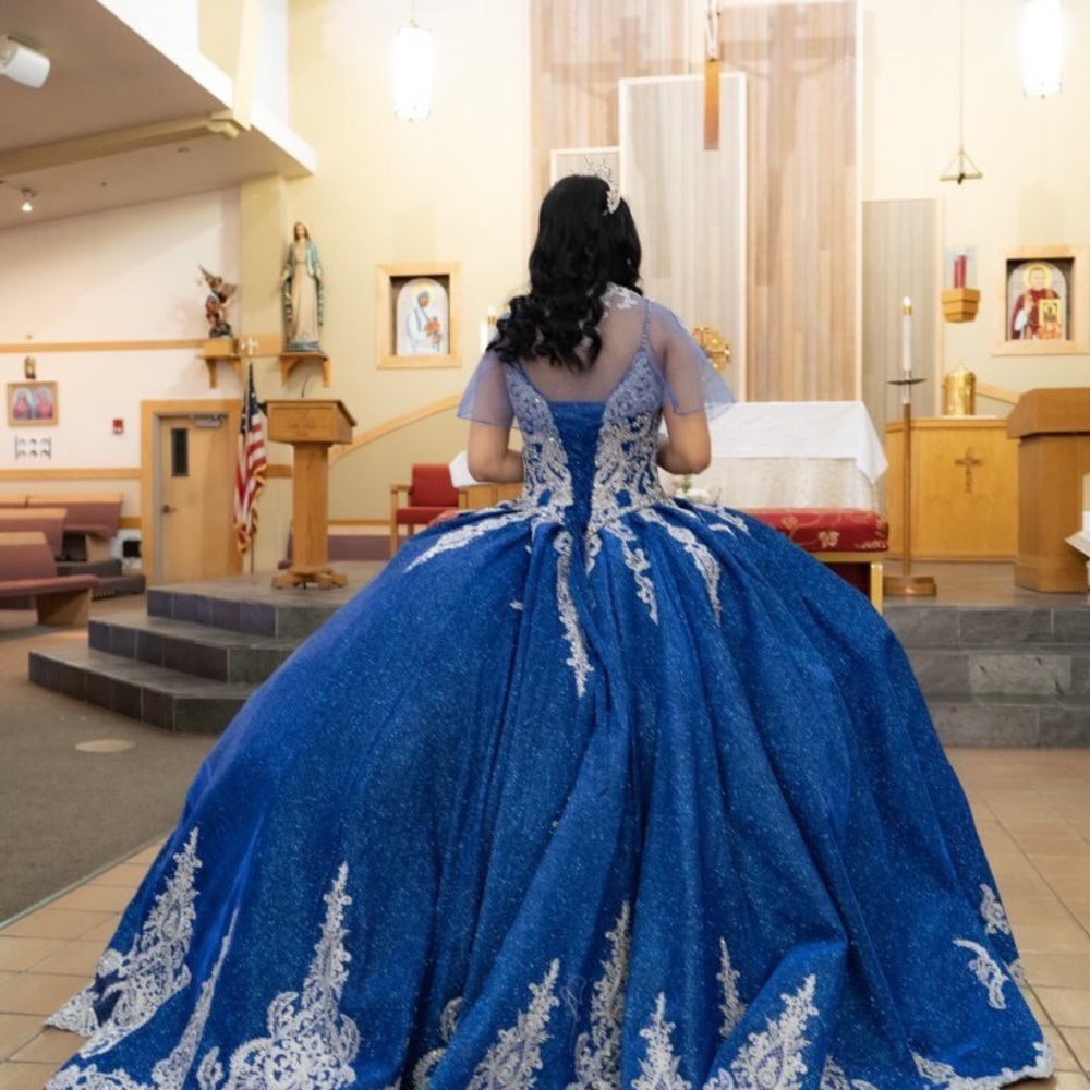 Navy Blue Quinceanera dress